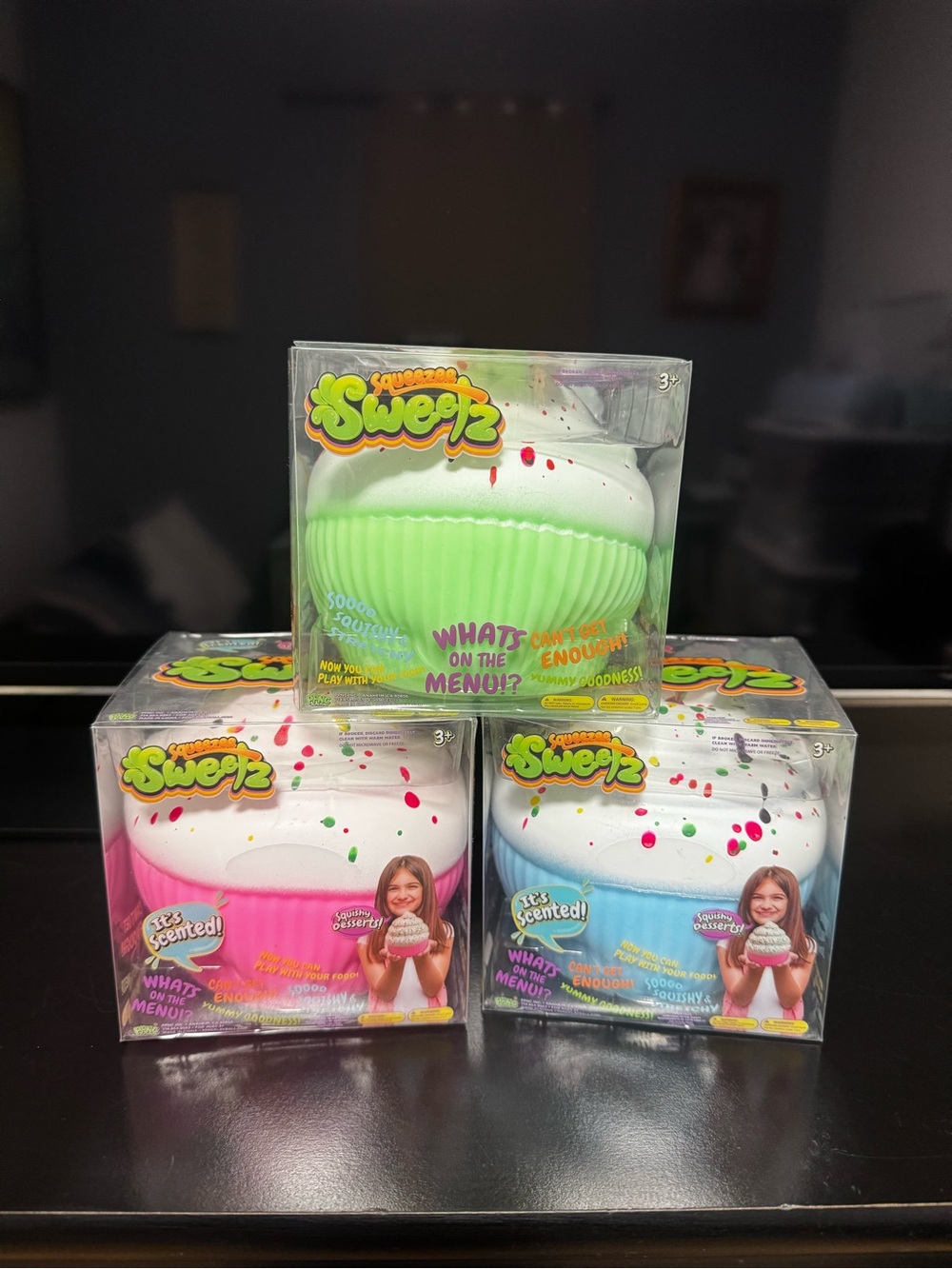 Squeezee Sweetz Scented Squishy Cupcake  set of 3 complete set - Picture 2 of 2